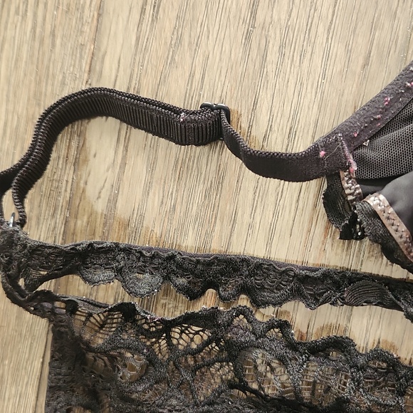 PINK black lace bra 36D - Picture 6 of 8